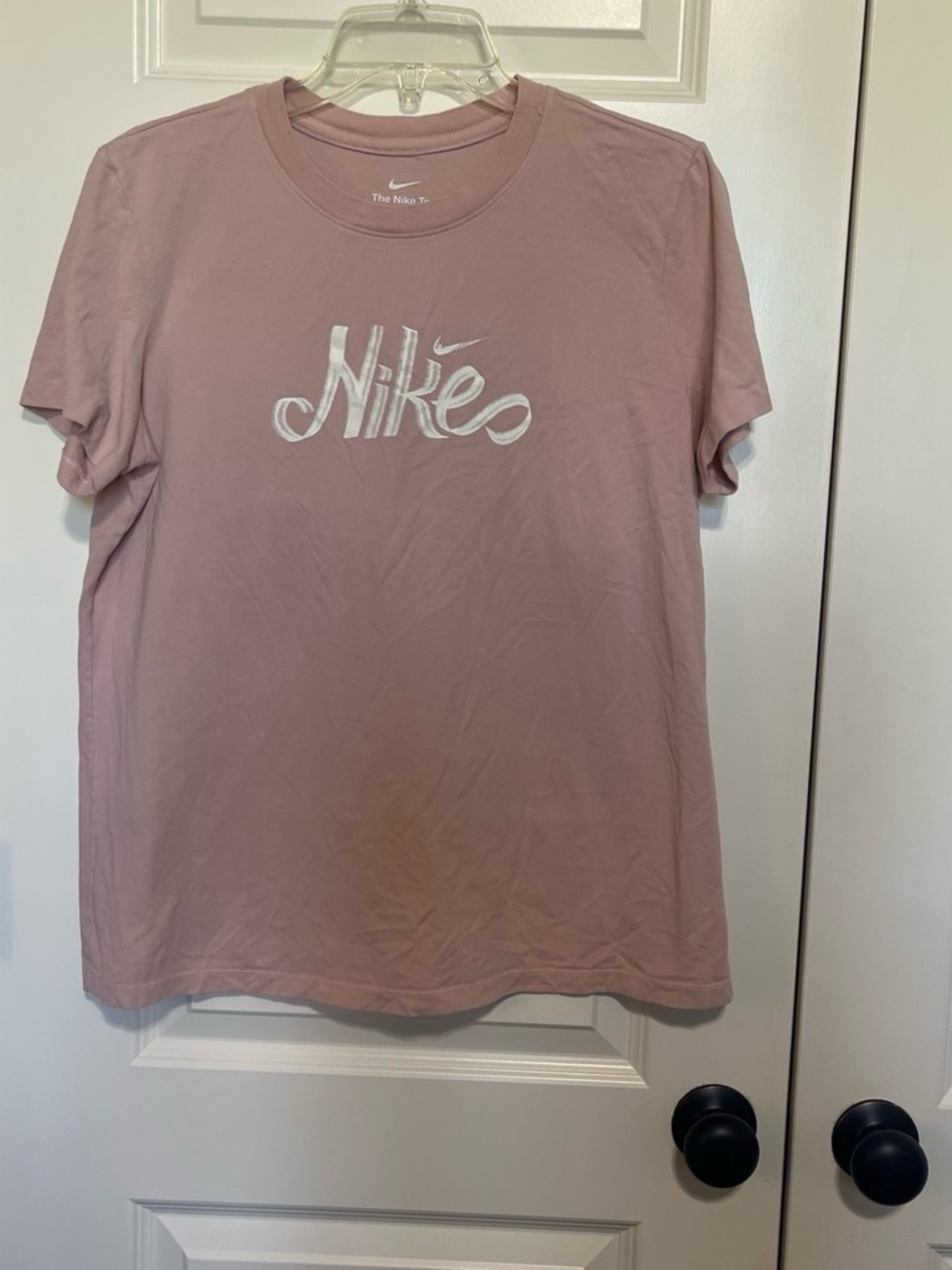 Nike Women's Dusty Rose dri fit Logo Short Sleeve Tee